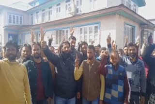 Temporary employees protest for permanent employment in Bajbhara