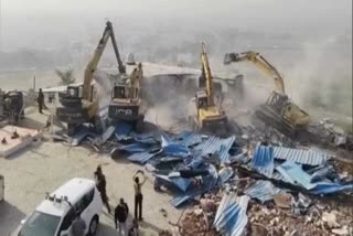 District Administration demolished an illegal construction belonging to Computer Baba in Indore