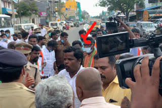 arrested BJP executive for manhandling SP in Thiruthani released in hours