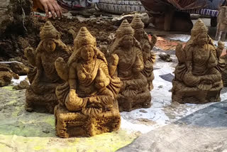 Laxmi-Ganesh made of cow dung