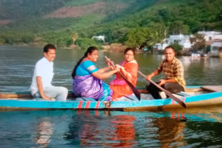 Araku MP, Paderu MLA wandering in the reservoir