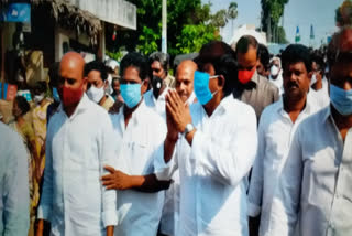 ycp leaders walk in narsipatnam at viakhapatnam district