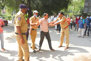 Suicide attempt by land victim in Nizamabad Collectorate