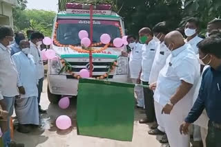 ambulance opening by mla satish kumar at saidapuram in karimnagar district