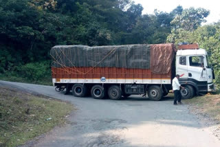 Lorry stuck