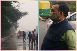 Gopal Rai inspected150 tankers spraying water in delhi