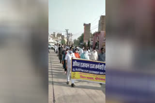 श्रीगंगानगर की ताजा हिंदी खबरें, Employees protested in sriganganagar