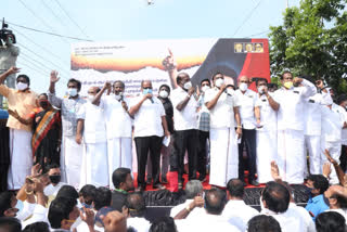 dmk leader stalin condemns Port - Maduravayal flyover declared as a double bridge at  cost of Rs.5000 crore