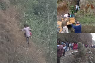 car fell into ditch in dharampur