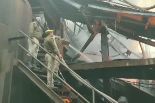 A fire broke out in a closed refinery factory in Rania industrial area of Akbarpur