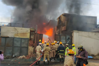 Chemical factory fire