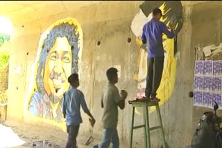 papon zubeen wall art in nagaon assam etv bharat news