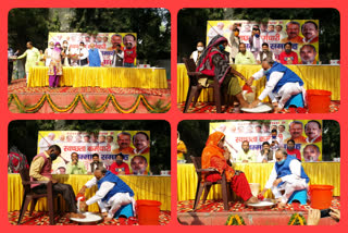 Honored by washing feet of cleaning staff