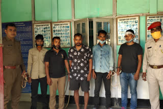 Jalukbari police arrested five car thieves