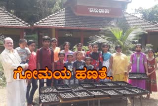 Students preparing 10 thousand Diya for Diwali in Bantwal