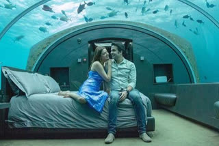 kajal agarwal underwater with gautam