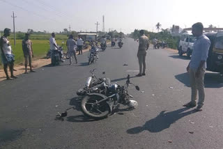 Road Accident  bike rider death In Bellary District