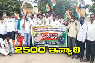 Congress dharna to demand give support pricr small paddy farmers