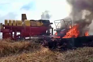 fire on Tractor