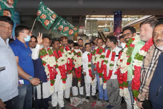 aimim elected mlas welcomed in hyderabad