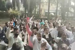 PWD mechanical union workers protest in ambala