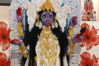 More than 3 kg gold ornament were adorned on the Kali idol