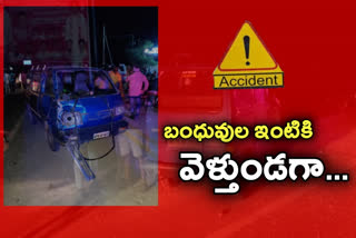 omni car and bike accident at nellutla in jangaon suryapet highway