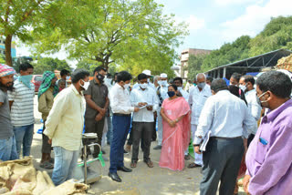 Collector Ravi visited grain Purchase centers in jagityala district