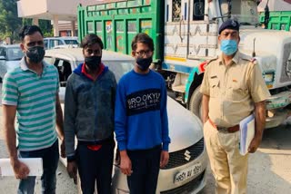 Crime branch arrested 3 accused in car theft case in faridabad