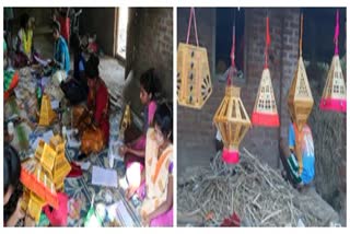 Sky lanterns are made from baskets in palghar