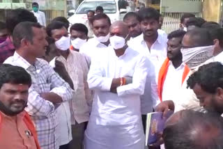 dubbaka mla raghunandhan rao visit dubbaka market yard in siddipet district