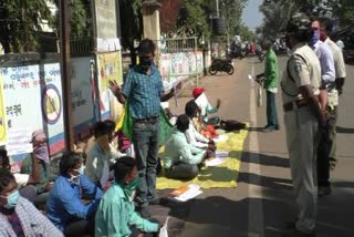 Two social evicted tribal family protest for justice infront of Mayurbhanj sub-collector office