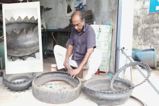 Abdur Rehman is amazing at the waste tire  പാഴ് ടയറിൽ വിസ്‌മയം തീർത്ത് അബ്‌ദു റഹ്മാൻ  മലപ്പുറം  മലപ്പുറം വാർത്തകൾ  പെരിന്തൽമണ്ണ