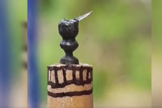 Lamp design on pencil carving in Adoni