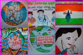 drawing competitions held for students in narsipatnam on occassion of childrens day