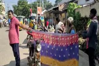 Pregnant woman gave birth a baby on the main street in Gajapati