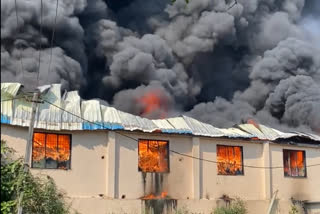 Gujarat Fire breaks out at a plastic manufacturing unit in Valsad; fire fighting operations underway.