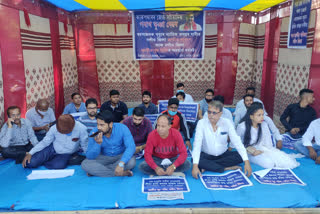 protest agianst death repoter parag bhyuan at nagaon ajp