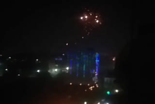 people burst firecrackers in vasantkunj south delhi