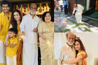 actor rajinikanth diwali celebration  കുടുംബത്തോടൊപ്പം ദീപാവലി ആഘോഷമാക്കി രജനീകാന്ത്  ദീപാവലി ആഘോഷമാക്കി രജനീകാന്ത്  രജനീകാന്ത്  actor rajinikanth diwali  actor rajinikanth diwali news