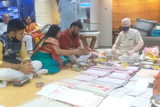 Diamond traders perform book pujan on Diwali day in Ahmedabad