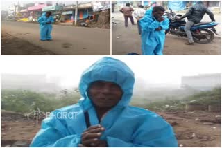 Old man creates chaos by wearing rejected PPE kit in Andhra