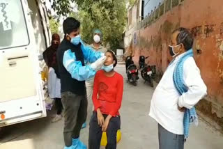 health department set up corona testing camp at rewari railway station