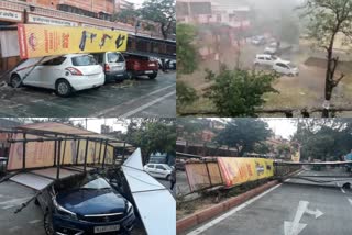 hail with rain in jaipur, जयपुर में बारिश के साथ गिरे ओले