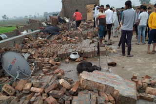 Dairy wall collapses due to thunderstorm