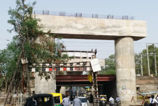 Railway over bridge under construction in Sipri Bazar, Jhansi