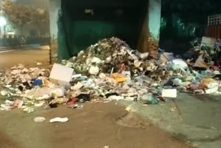 garbage on road in west delhi due to not cleaned after diwali people are worried