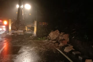 landslides broke and fell on the road in tirumala