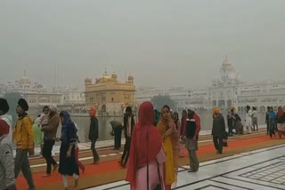 Sangat at Sri Harmandir Sahib on the day of Gurta Gaddi