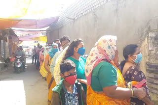 Crowd of devotees in Ekviradevi temple